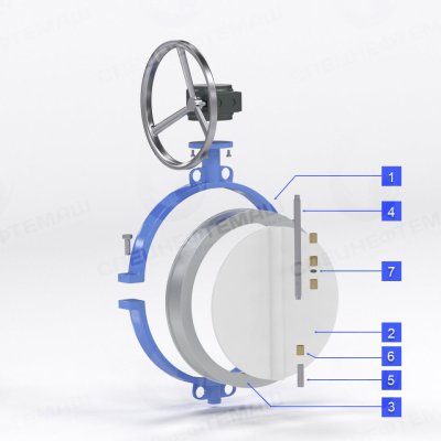 Детализация затвора поворотного дискового СНМ 58020